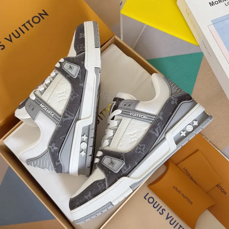 View 2 of Sporty Luxe LV Monogram Sneaker âˆ’ Elevated Comfort Highâ€‘Top