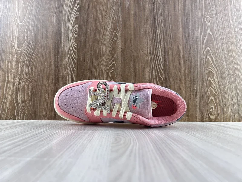 View 4 of Chunky Pink & Navy Nike-Inspired Luxury Sneaker, All-Day Comfort