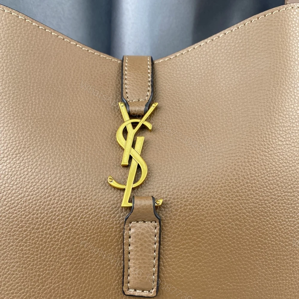 View 7 of Saint Laurent Le 5 À 7 Soft Small Hobo Bag In Smooth Brown 27Cm