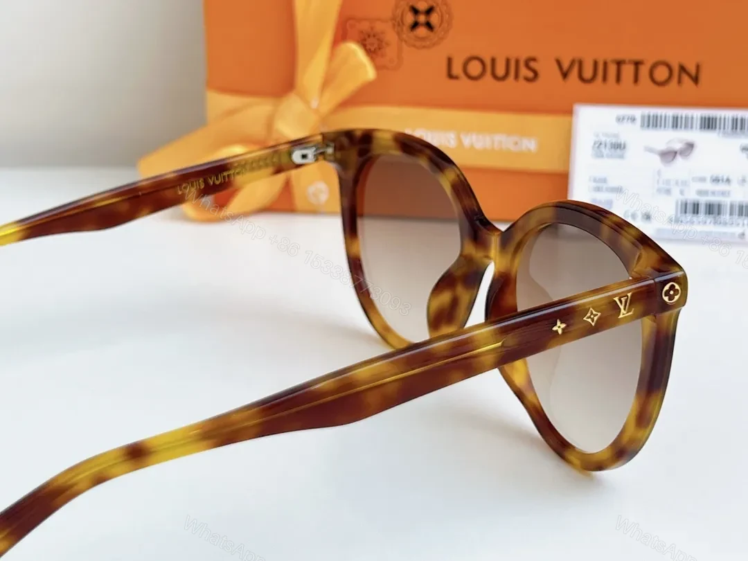 View 8 of Tortoise Frame Sunglasses with LV Detailing, Lightweight, UV400