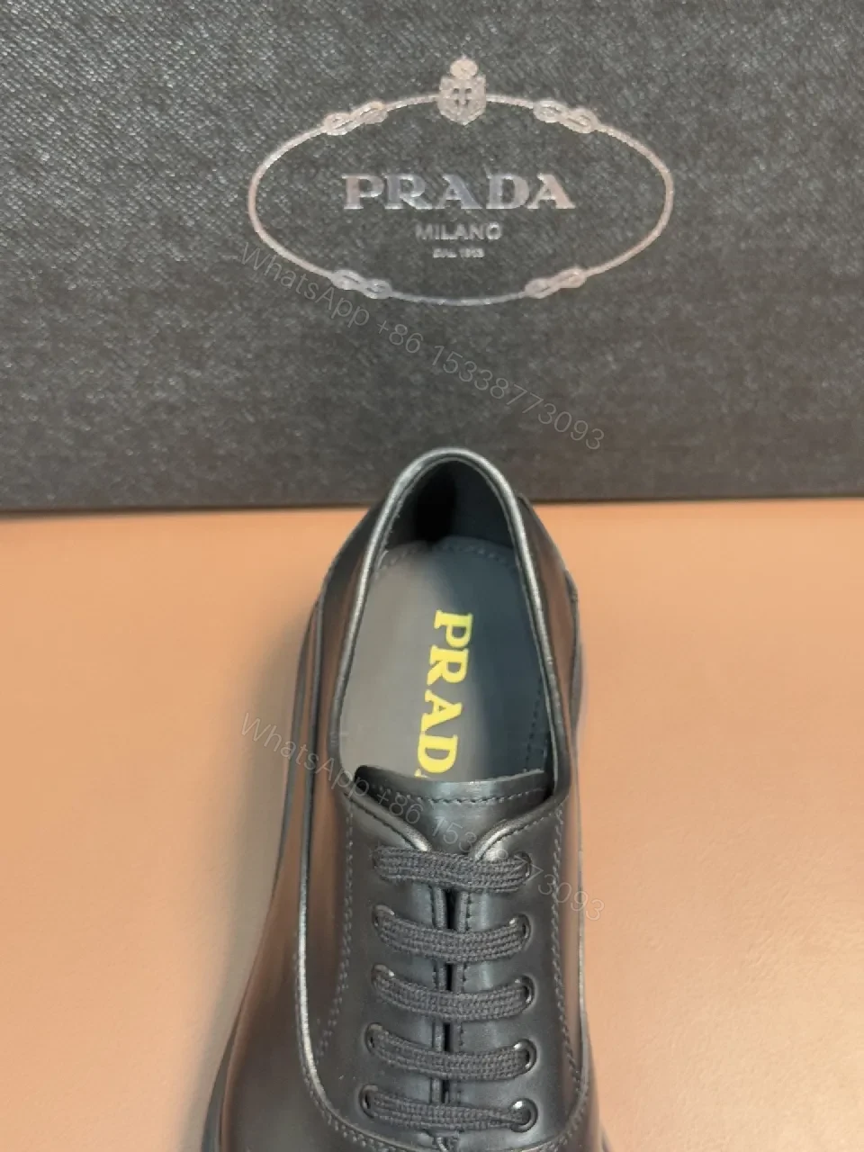 View 8 of Black Leather Lace-Ups with Translucent Sole, Minimalist Futuristic Style, Premium Workday Shoe