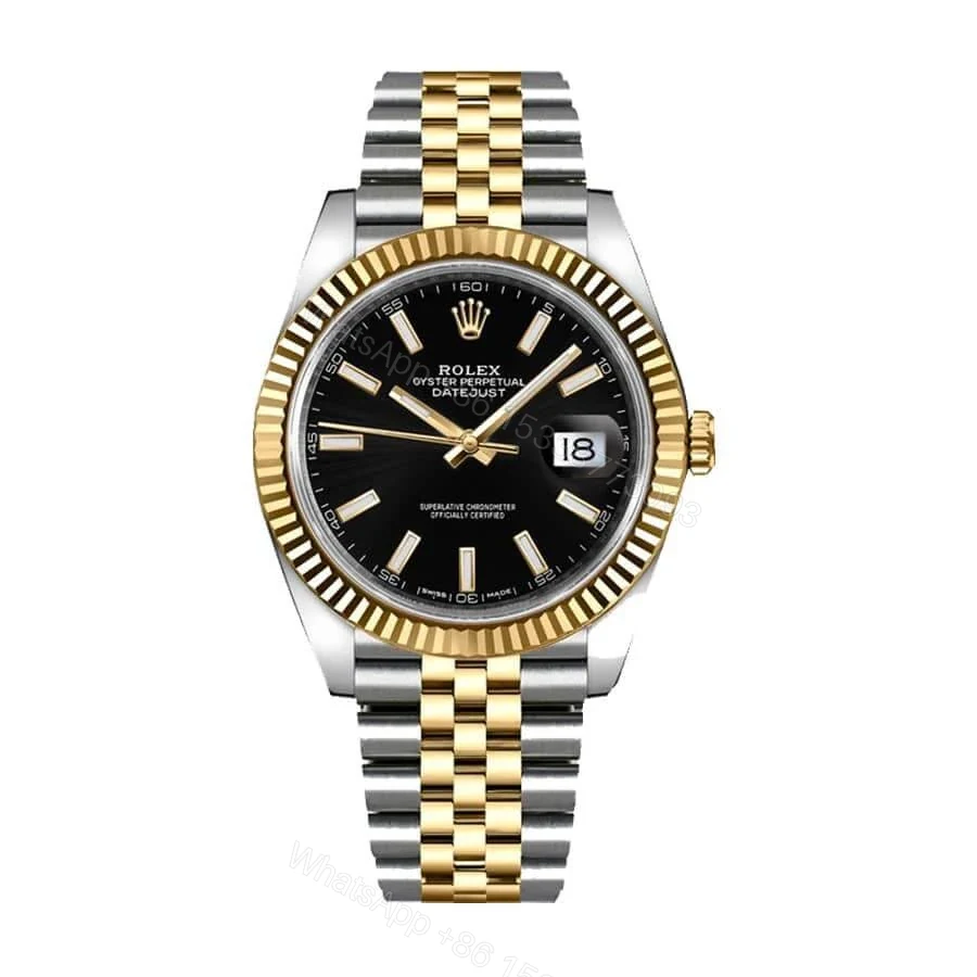 Replica Rolex Datejust 126333 Yellow Gold & Steel Black Dial Jubilee — view 1