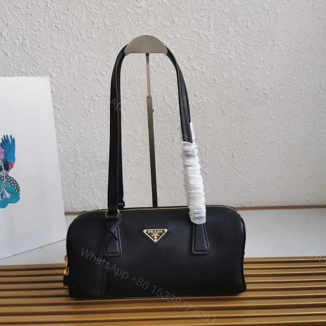 Prada Black Medium leather top-handle bag with padlock — view 1