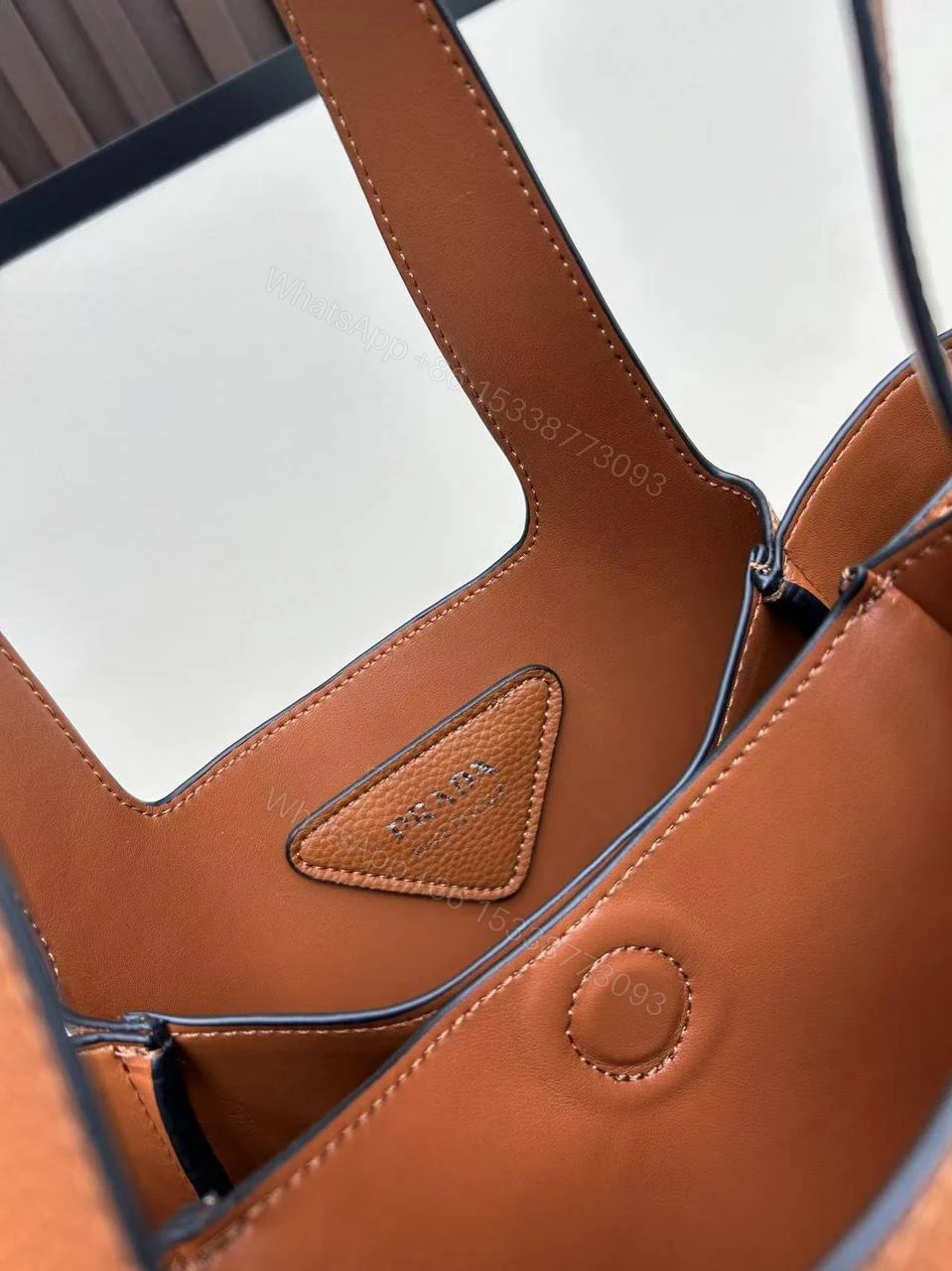 View 2 of Prada Brown Vitello Daino Bag