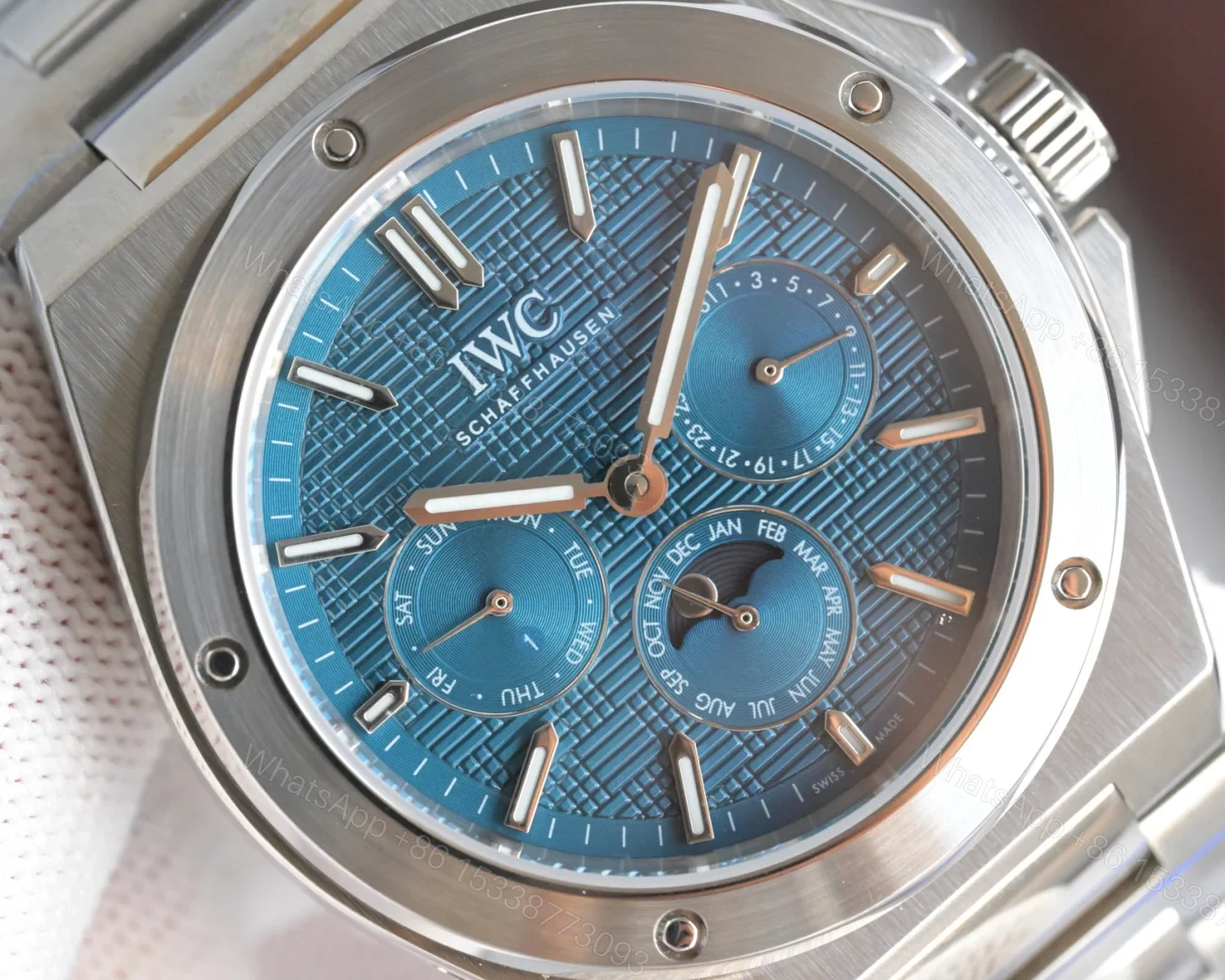 View 4 of IWC Ingenieur Perpetual Calendar Stainless Steel Blue Dial IW3449-03