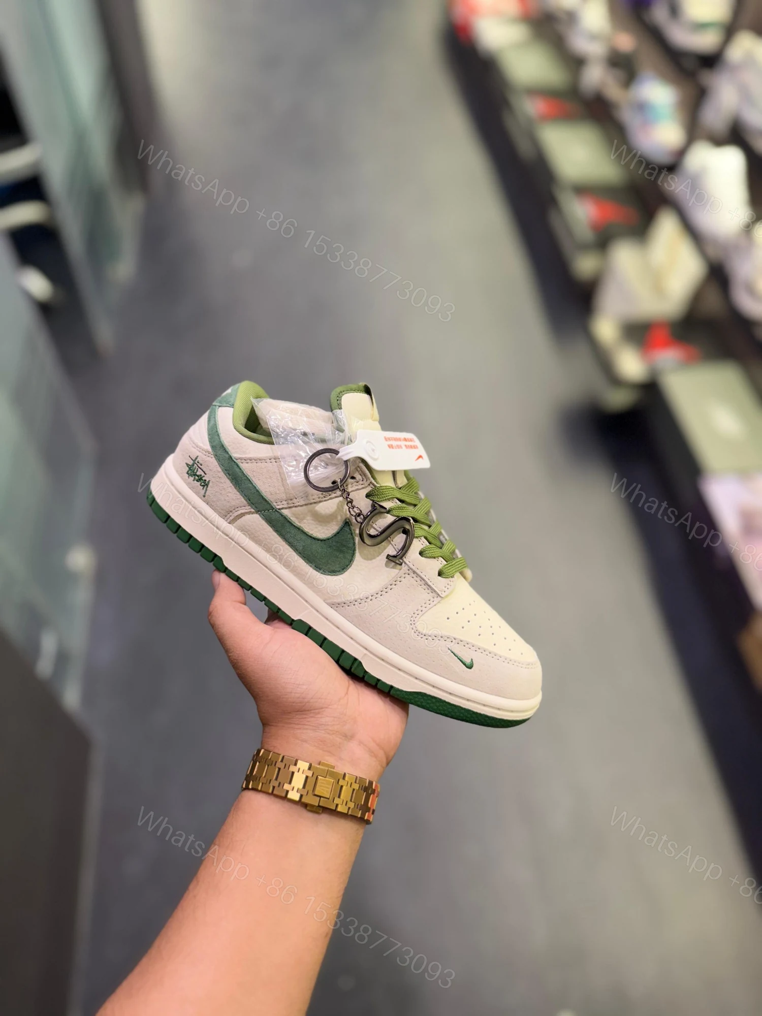 View 2 of FIRST COPY NIKE SB DUNK STUSSY GREEN FOR MEN