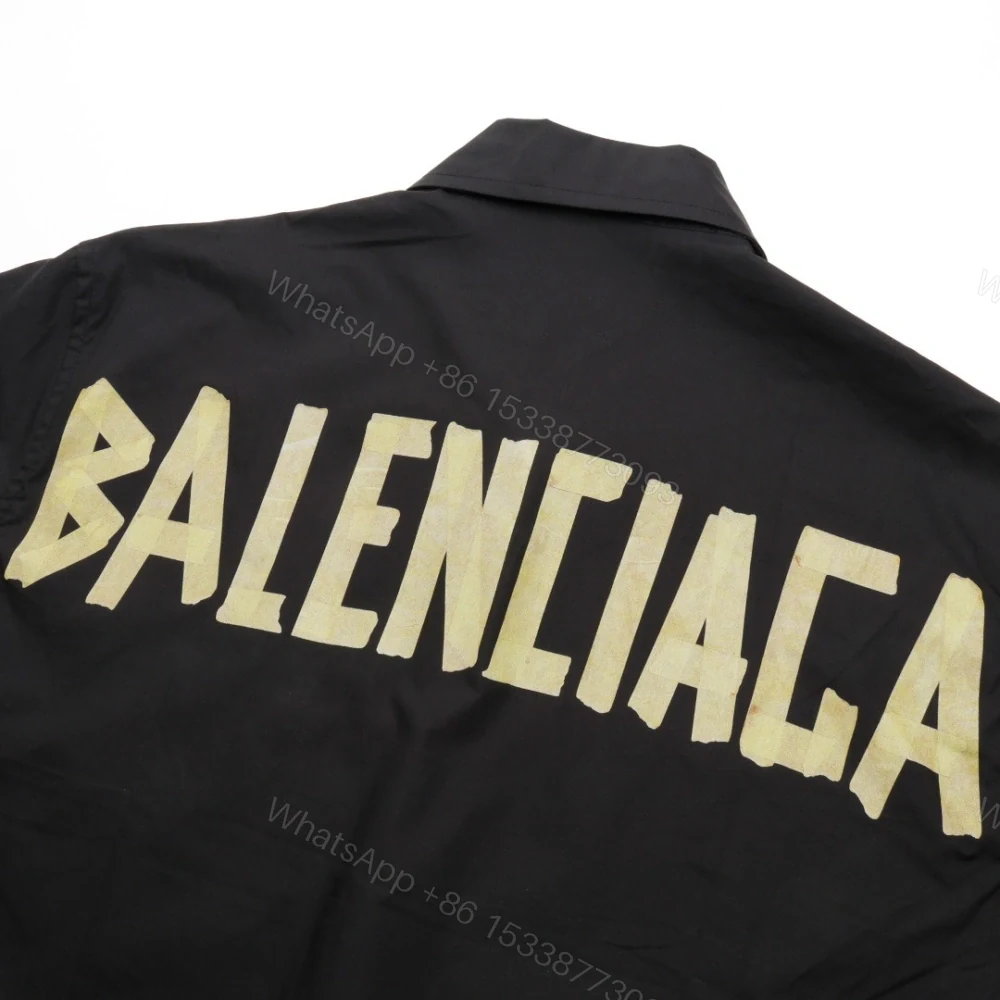 View 4 of 高仿Balenciaga*FW24系列663030背後字母襯衫黑色