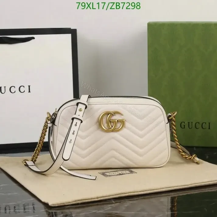 View 14 of Fake Gucci Small GG Beige Marmont Shoulder Bag ZB72988