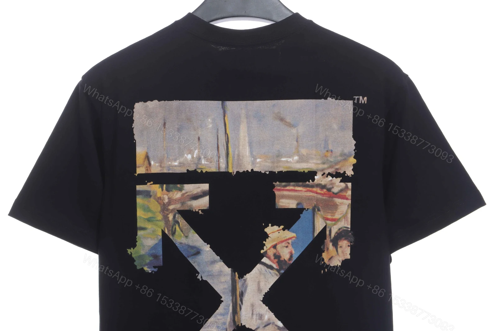 View 6 of Off-White Oil Painting Printing Black T-Shirt