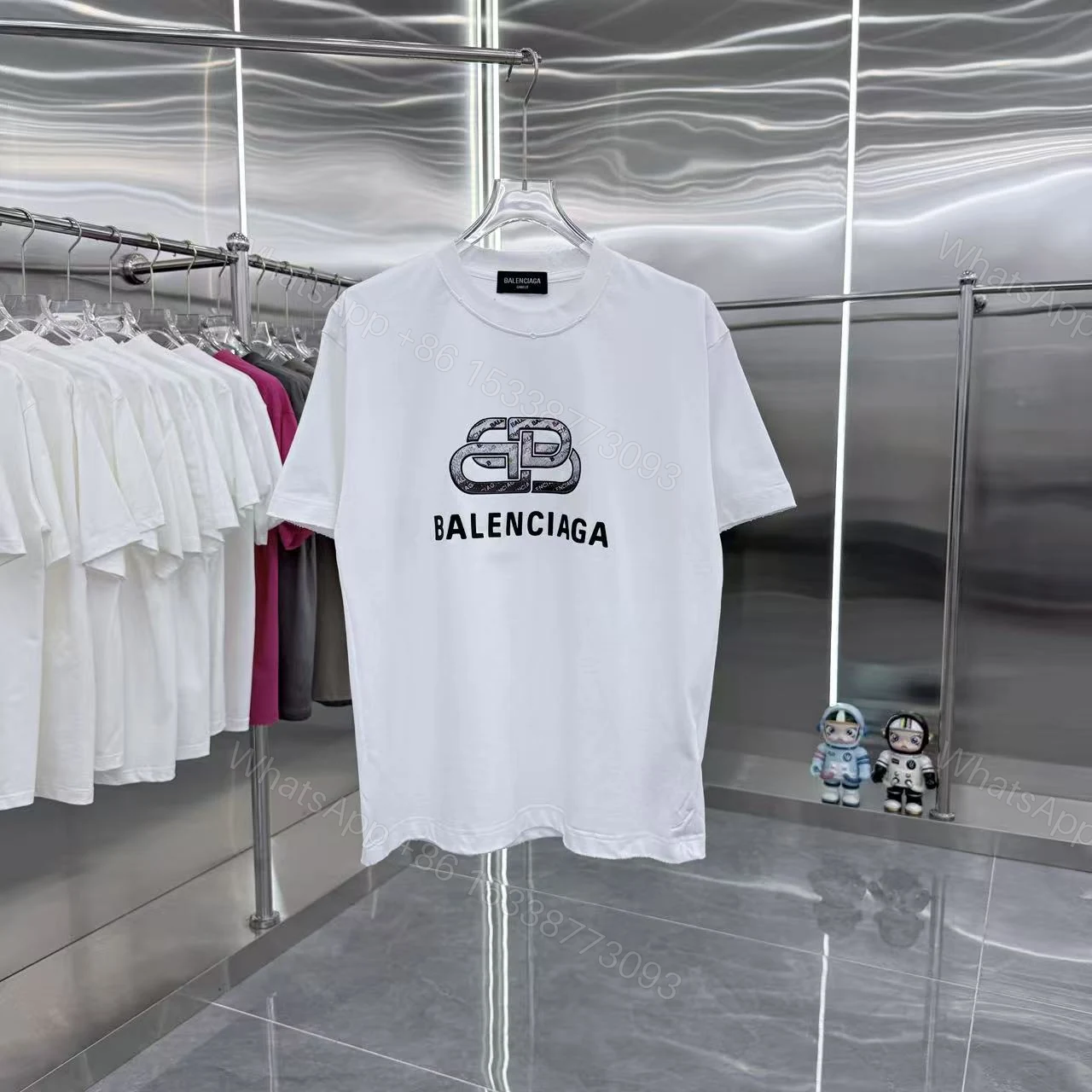 Balenciaga 高仿 BB印花Logo短袖T恤 綠色潮流寬鬆上衣 — view 1