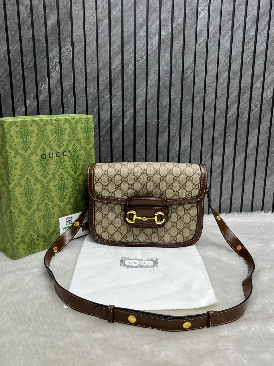 View 9 of FIRST COPY Gucci Horsebit 1955 Large Shoulder Bag