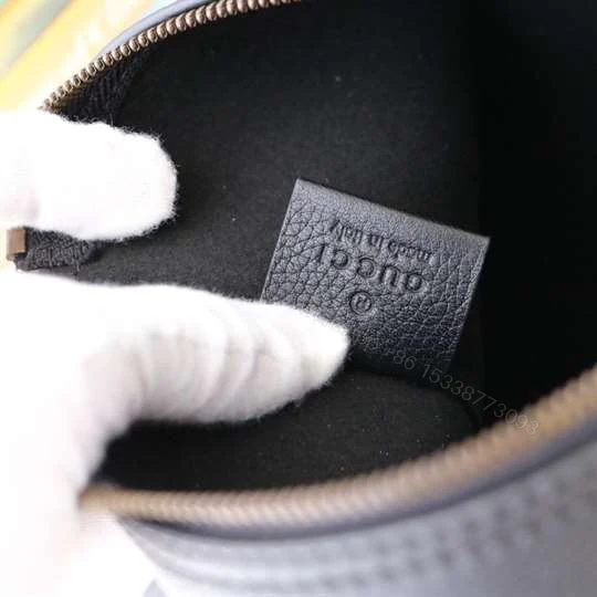 View 8 of Gucci Large Clutch Purse Black Leather GG Logo Web – WGR035