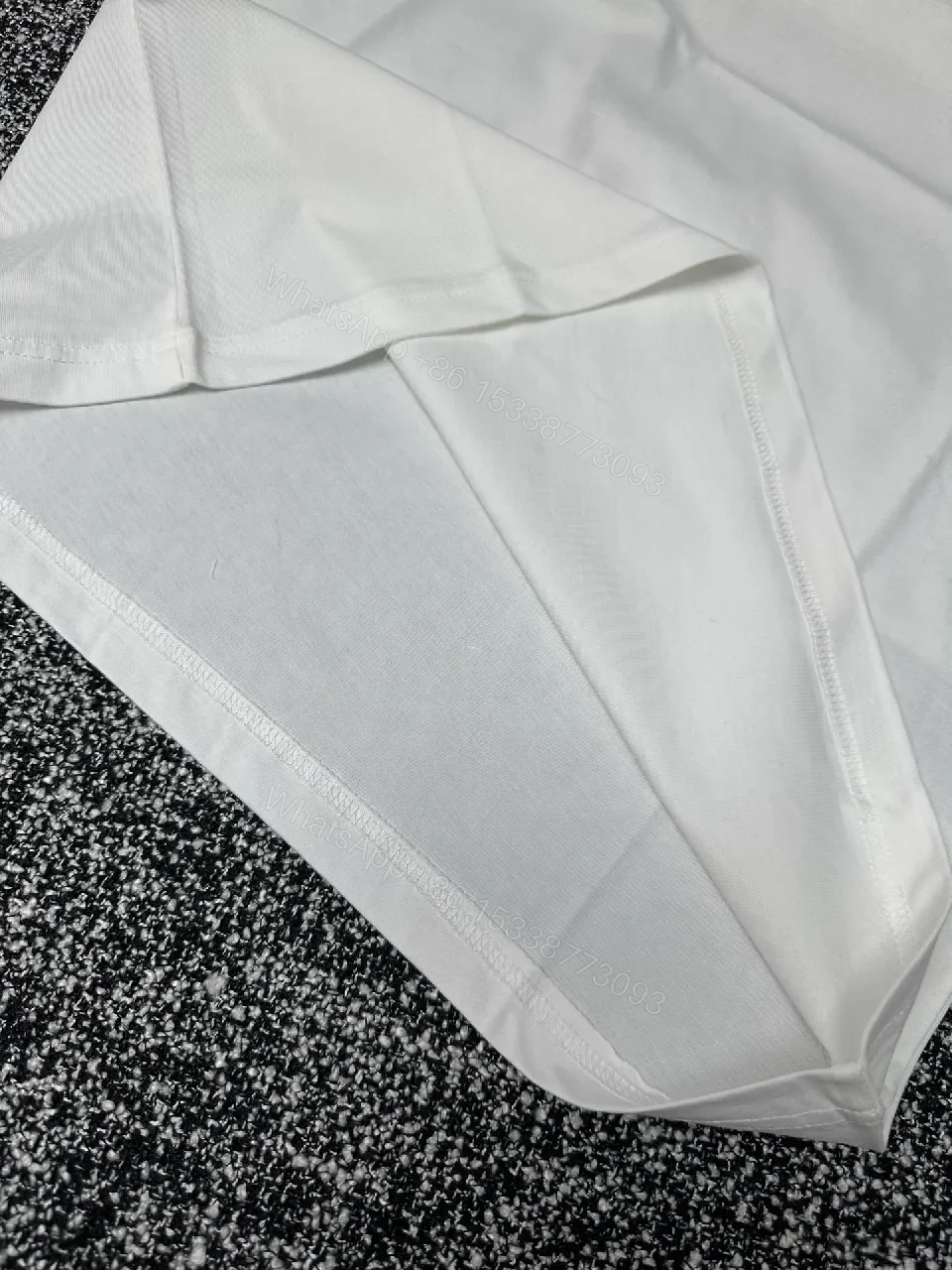 View 3 of White Cotton Crew Tee + Premium Blend + Luxe Minimal + Dior Script Accent + T-Shirt