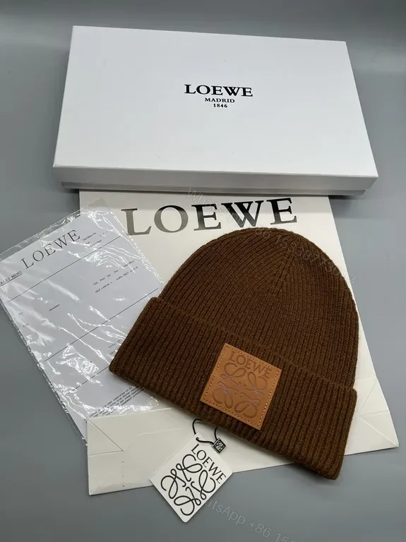 Cozy Knit Beanie with Leather Patch – Luxe Loewe-Inspired Style — view 1