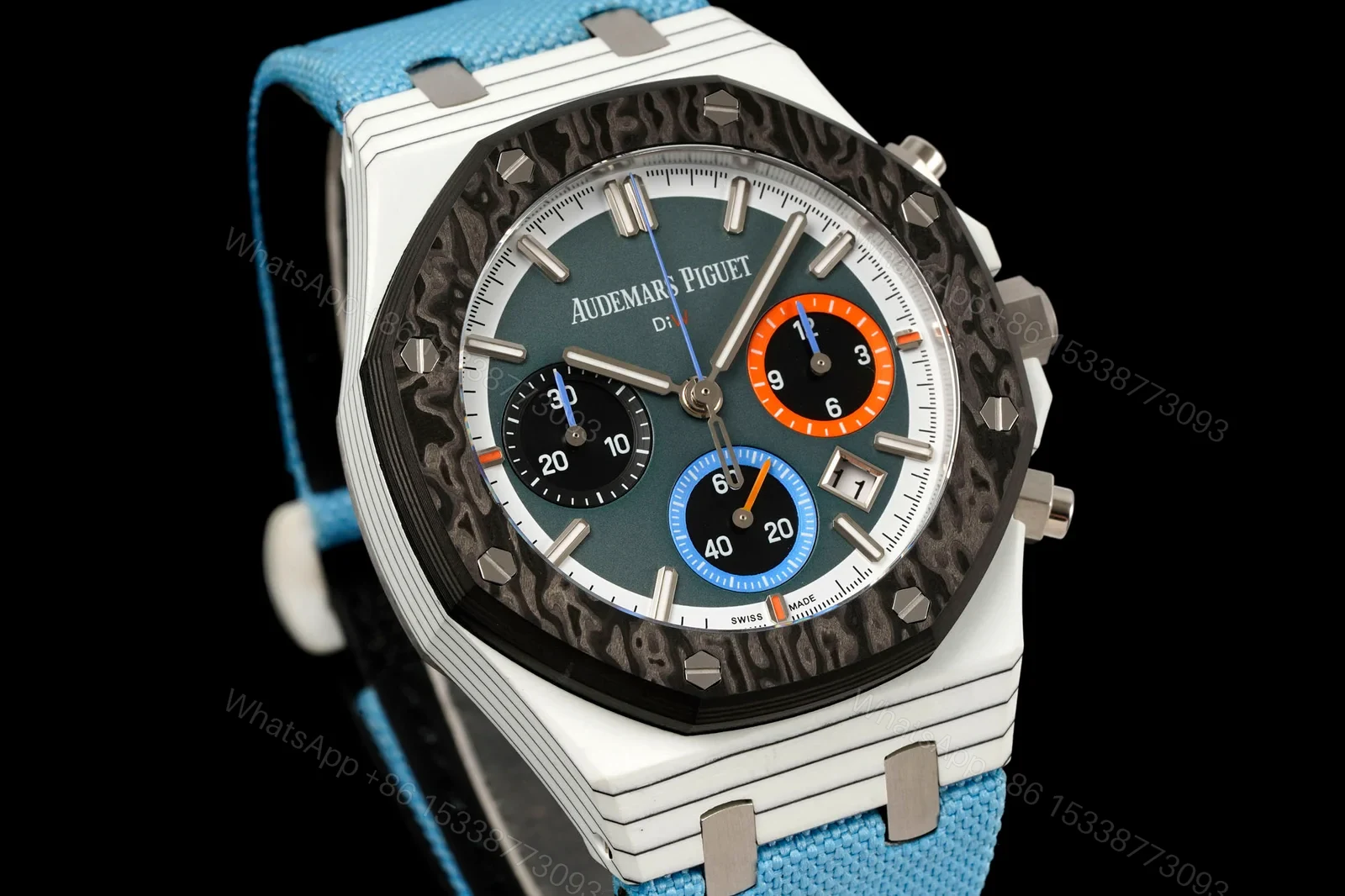 View 2 of Audemars Piguet Royal Oak Ref.26240 Light Blue Strap 42MM Replica Chronograph AP-RO-26240-LBLU-42
