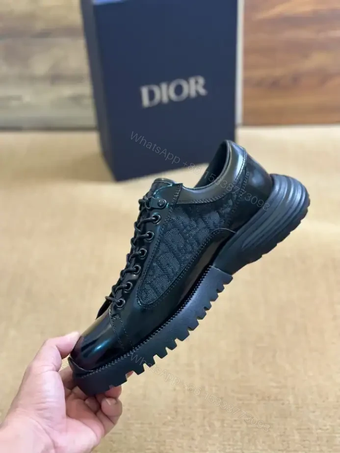 View 8 of DIOR COMBAT DERBY SHOES BLACK POLISHED CALFSKIN AND BLACK OBLIQUE JACQUARD – CD197