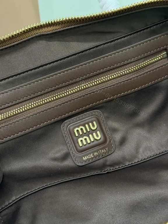 View 7 of Compact Miu Miu Patent Leather Handbag: Gold Hardware, Structured