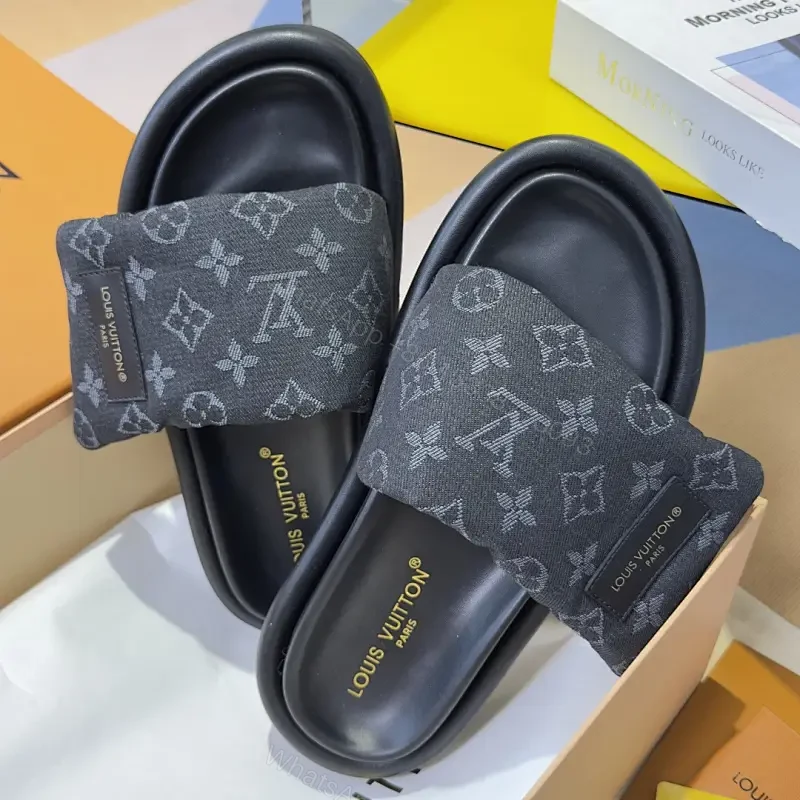 Monogram-Print Slide Sandals with Signature Comfort — view 1