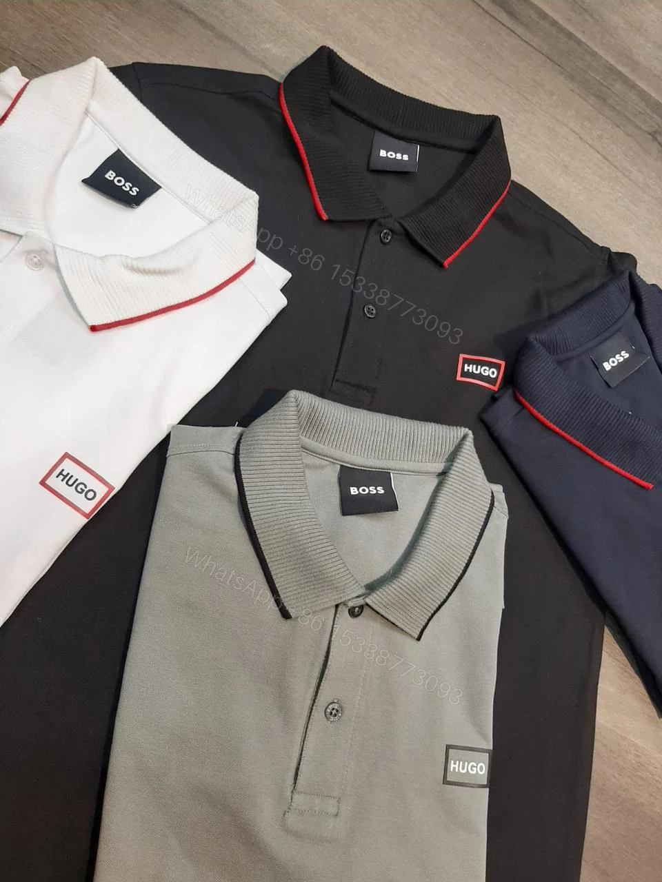 View 7 of FIRST COPY Hugo Boss Exclusive Cotton Lycra Collar T-Shirt