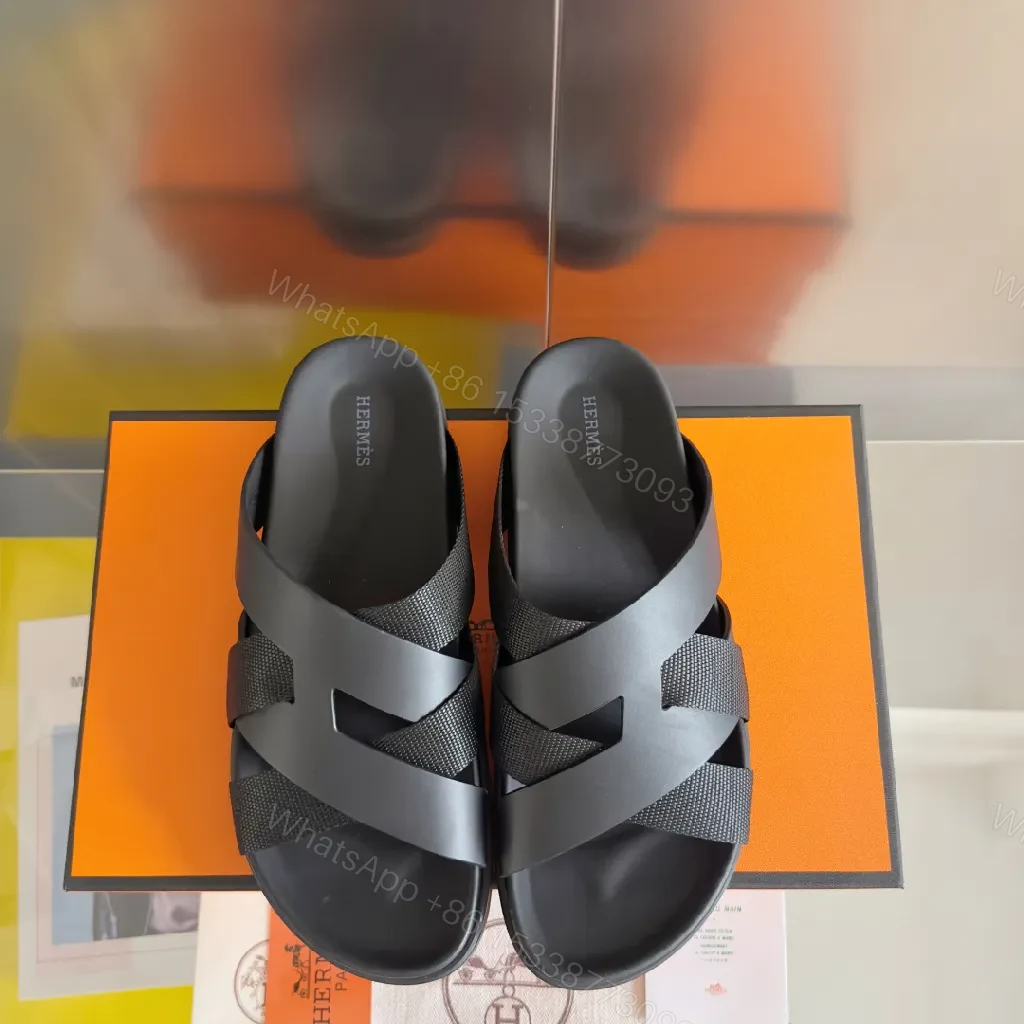 View 7 of Black Leather Cross-Strap Sandals: Minimal, Luxe Comfort