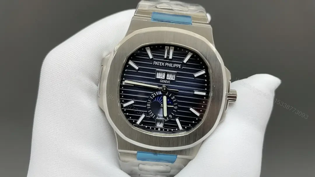View 3 of Patek Super Clone Nautilus 5726/1A Blue Dial Steel Bracelet Premium 40MM PATEK-NAUT5726-BLU40-SS