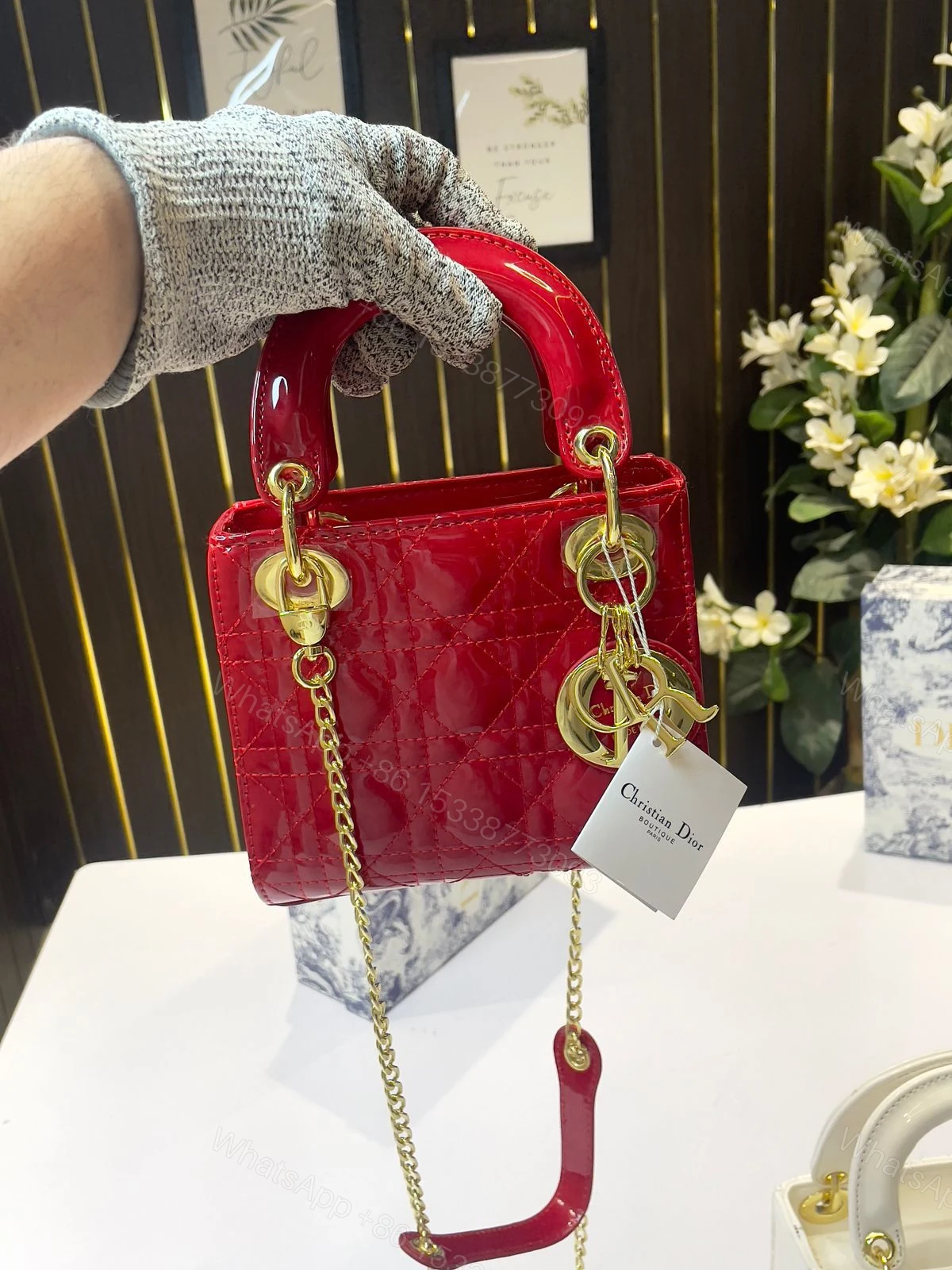 View 8 of First Copy Lady Dior Signature Small Bag