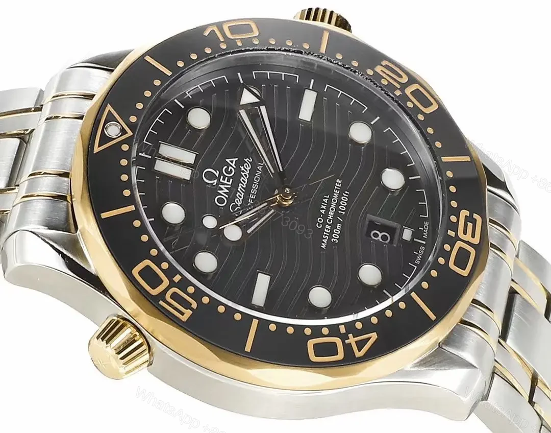 View 4 of Omega Seamaster Planet Ocean 600m Co-Axial Master Chronometer 42mm Diver’s Watch Black Dial Two-Tone Stainless Steel and Gold Bracelet Ceramic Bezel with White Enamel Markers