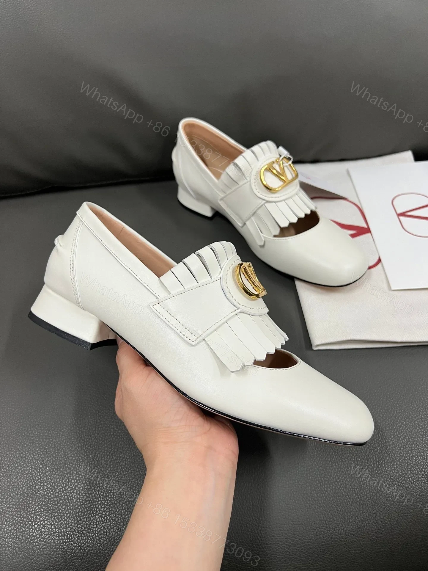 View 6 of Valentino Women White Leather Heels