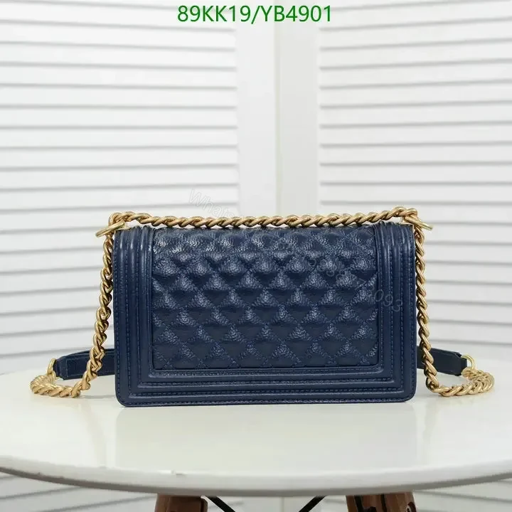 View 4 of Chanel Boy Old Medium Leather Handbag ABC25345