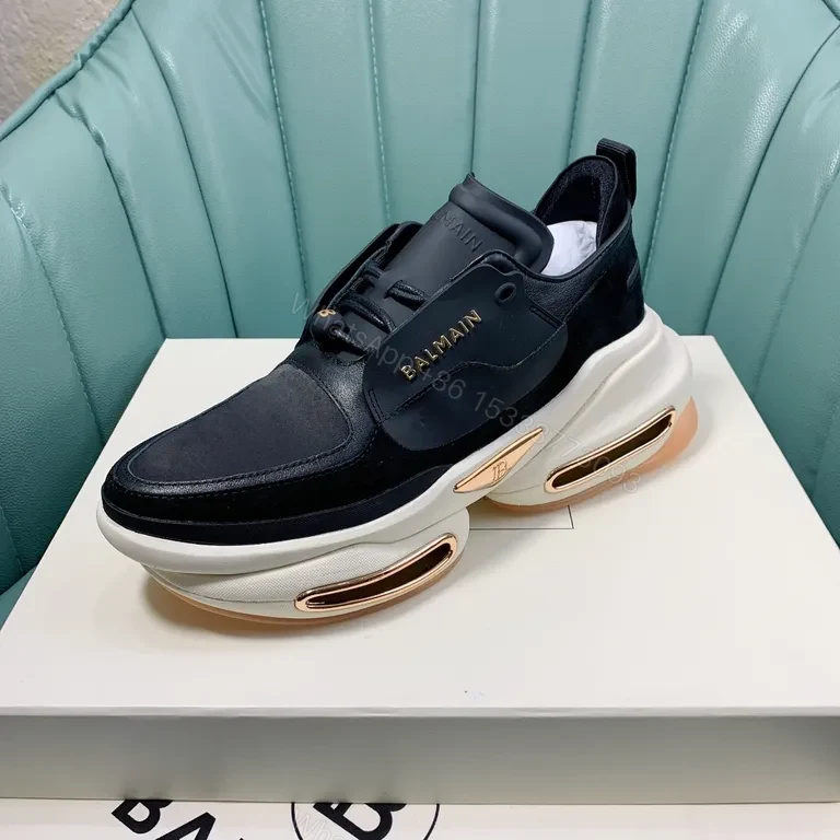 View 6 of Balmain Black Leather Runner: Luxury, All-Day Comfort Sneaker