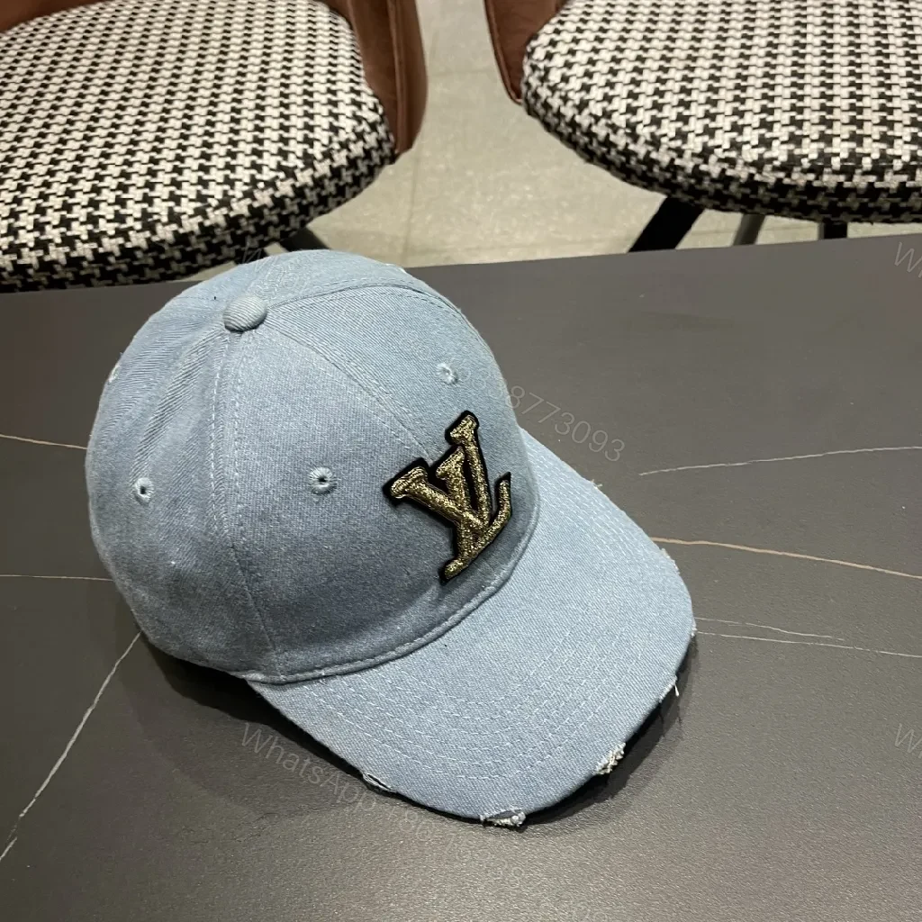 View 7 of Denim Cap with Embroidered Metallic Monogram - Everyday Luxe Cap