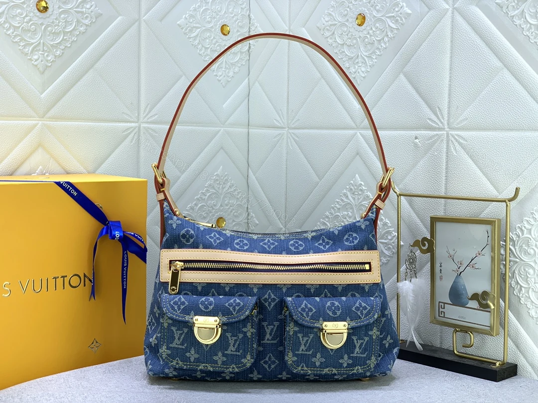 View 6 of LV Baggie PM Monogram Denim Blue
