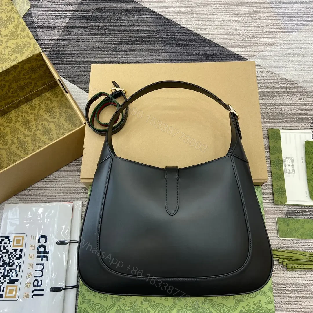 View 7 of JACKIE MEDIUM SHOULDER BAG 35 IN BLACK GOLD HARDWARE
