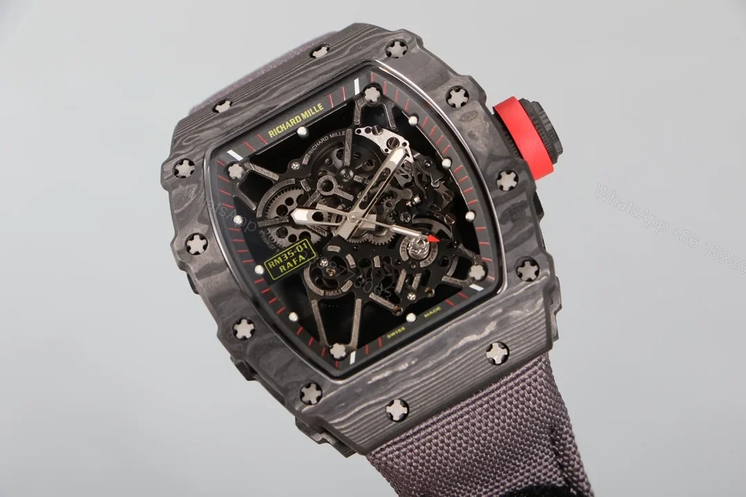 View 3 of Richard Mille RM35-01 NTPT Carbon Fiber RMUL3 Integrated White Gemstone Watch RM35-01-NTPT-R3WG