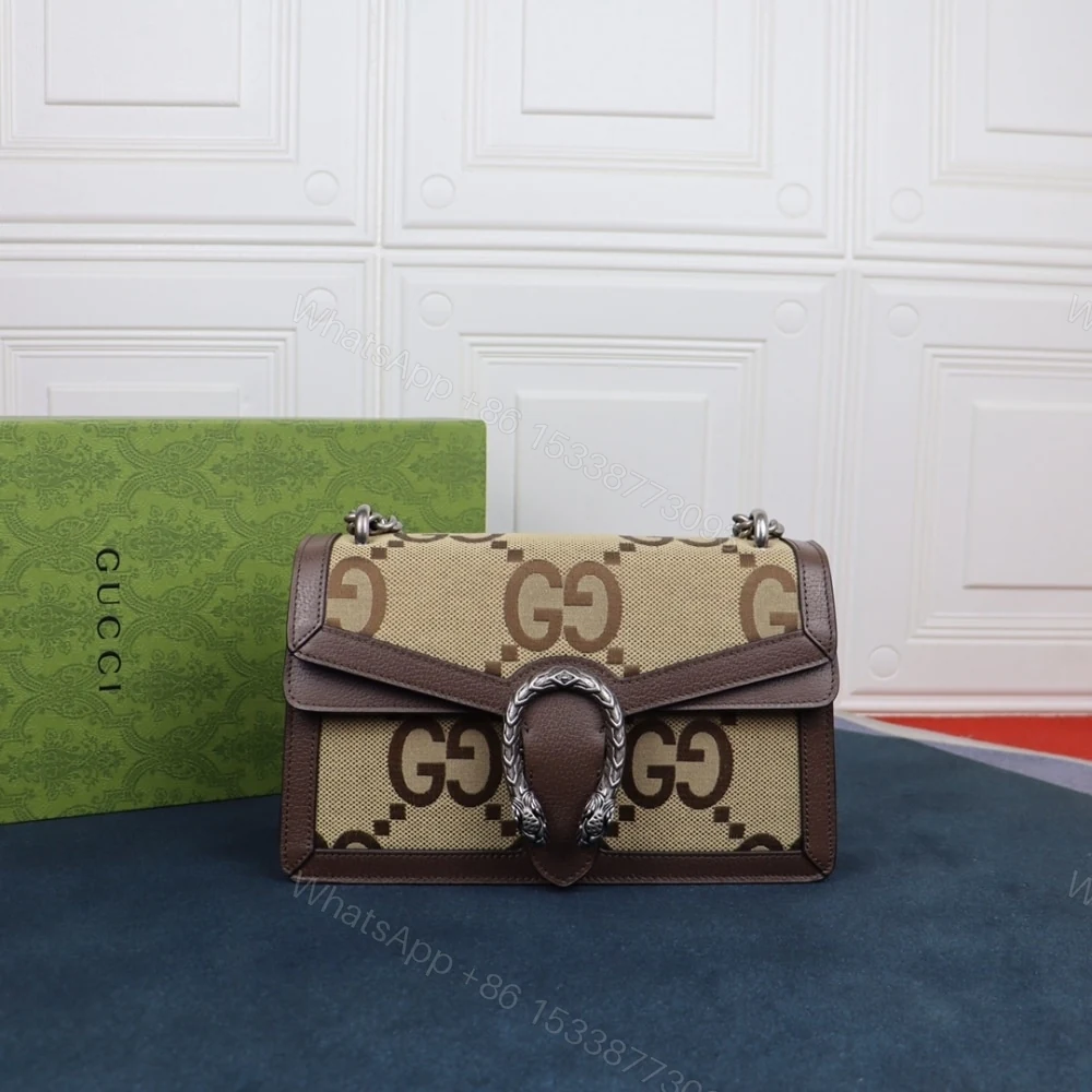 View 2 of Gucci Dionysus Bag Jumbo GG Canvas Super Mini Brown 28Cm