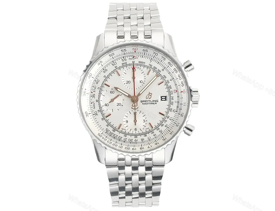 GF Factory Breitling Navitimer Silver Dial Stainless Steel Chronograph Watch – 43mm — view 1