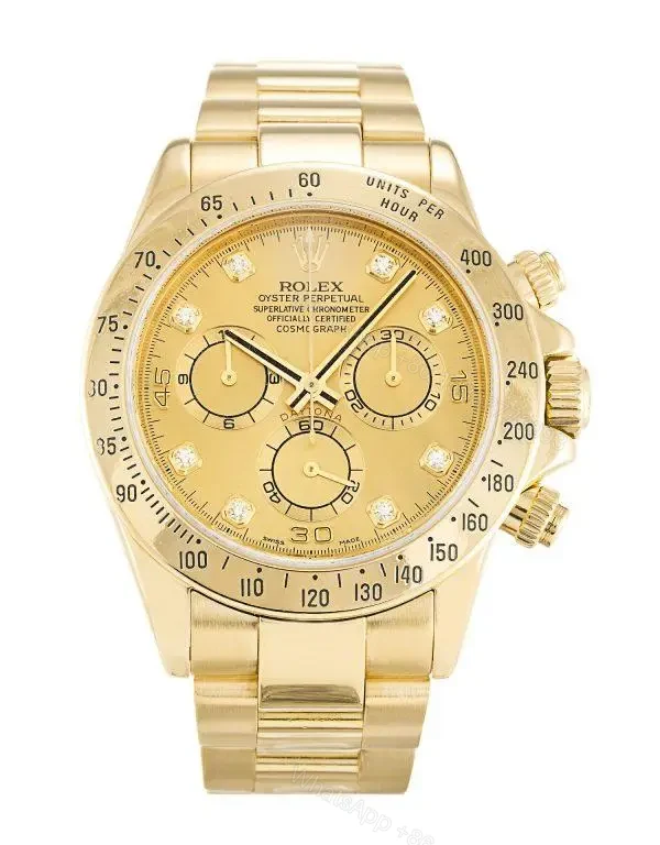 Rolex Daytona Full Gold Diamond Dial Replica — view 1