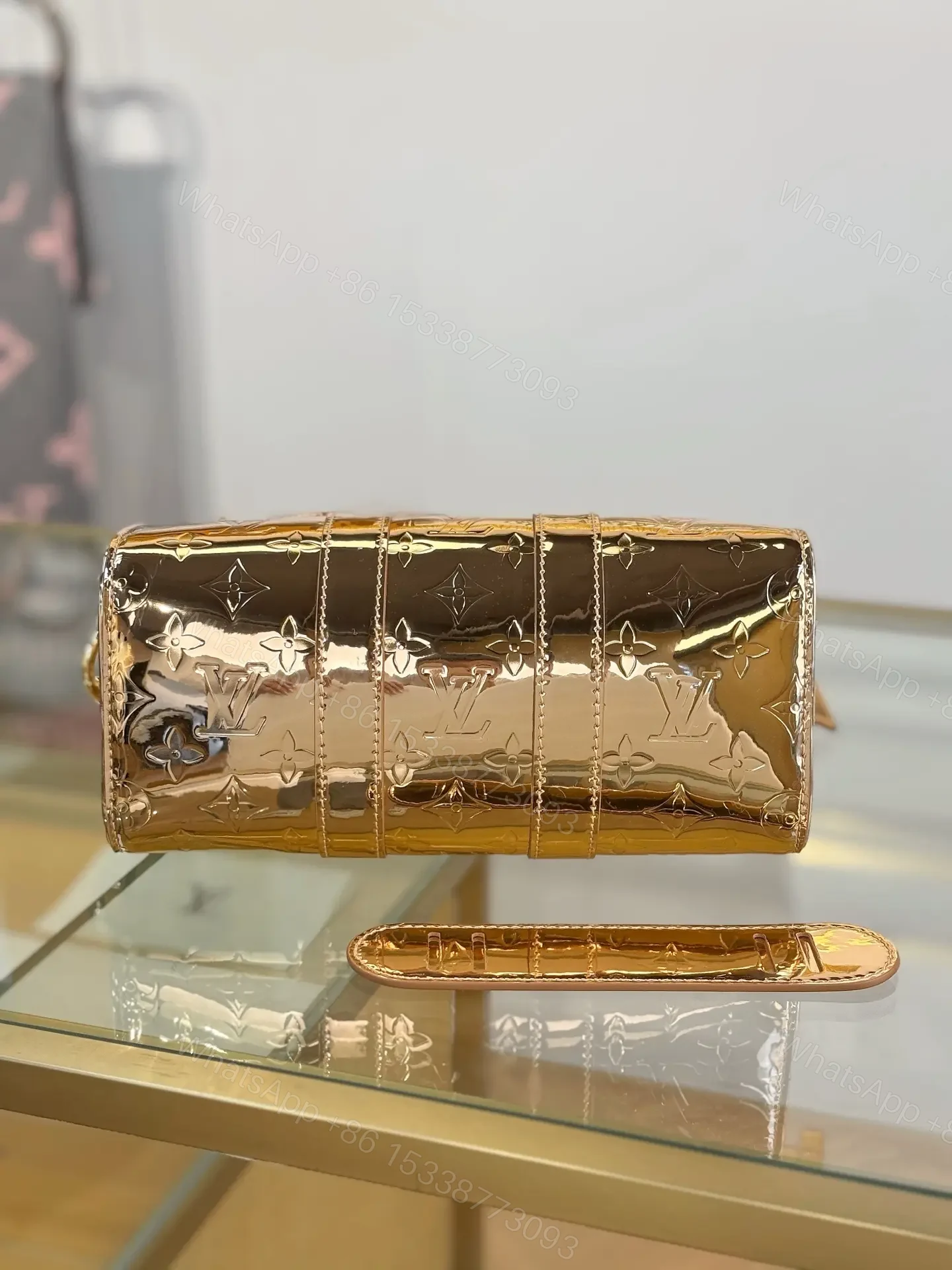 View 4 of Louis Vuitton Limited Edition Gold Monogram Miroir Speedy 30 bag