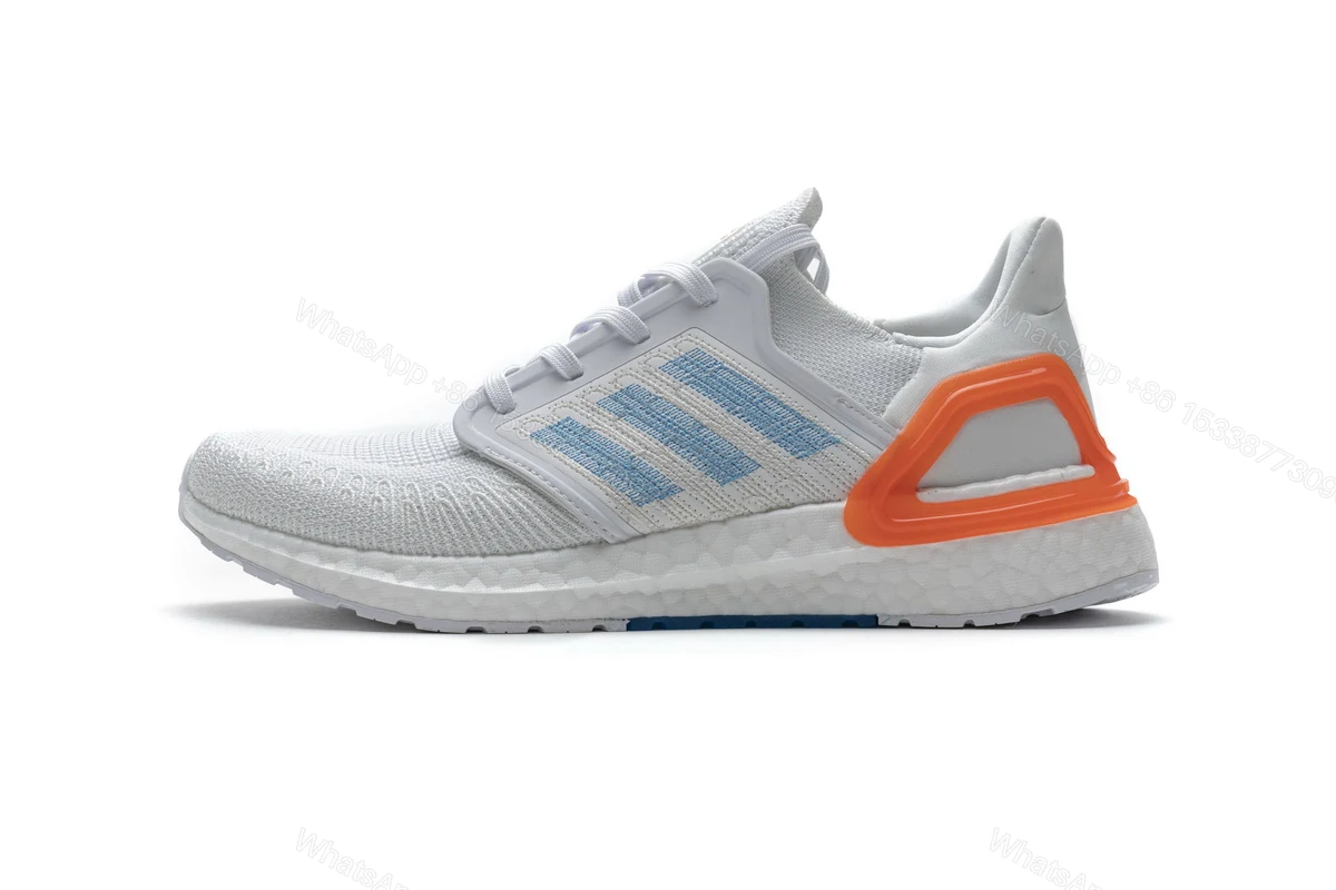 View 12 of Adidas Ultra Boost 20 White Sharp Blue True Orange EG0768