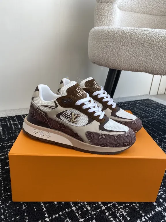 View 7 of Brown Monogram-Trim LV-Style High-Tops for All-Day Comfort