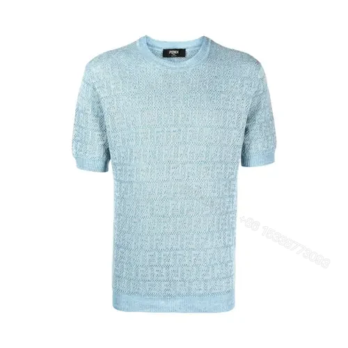Fendi Light blue linen, cotton and silk sweater — view 1
