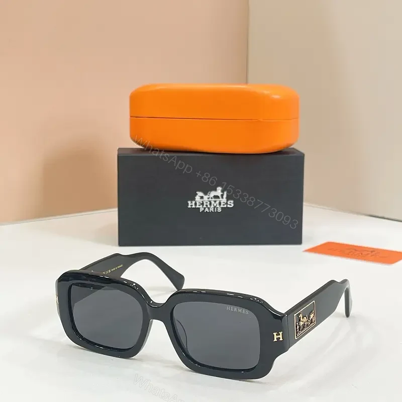 Black Frames Contemporary Oversized Sunglasses Hermes Detail Eyewear — view 1