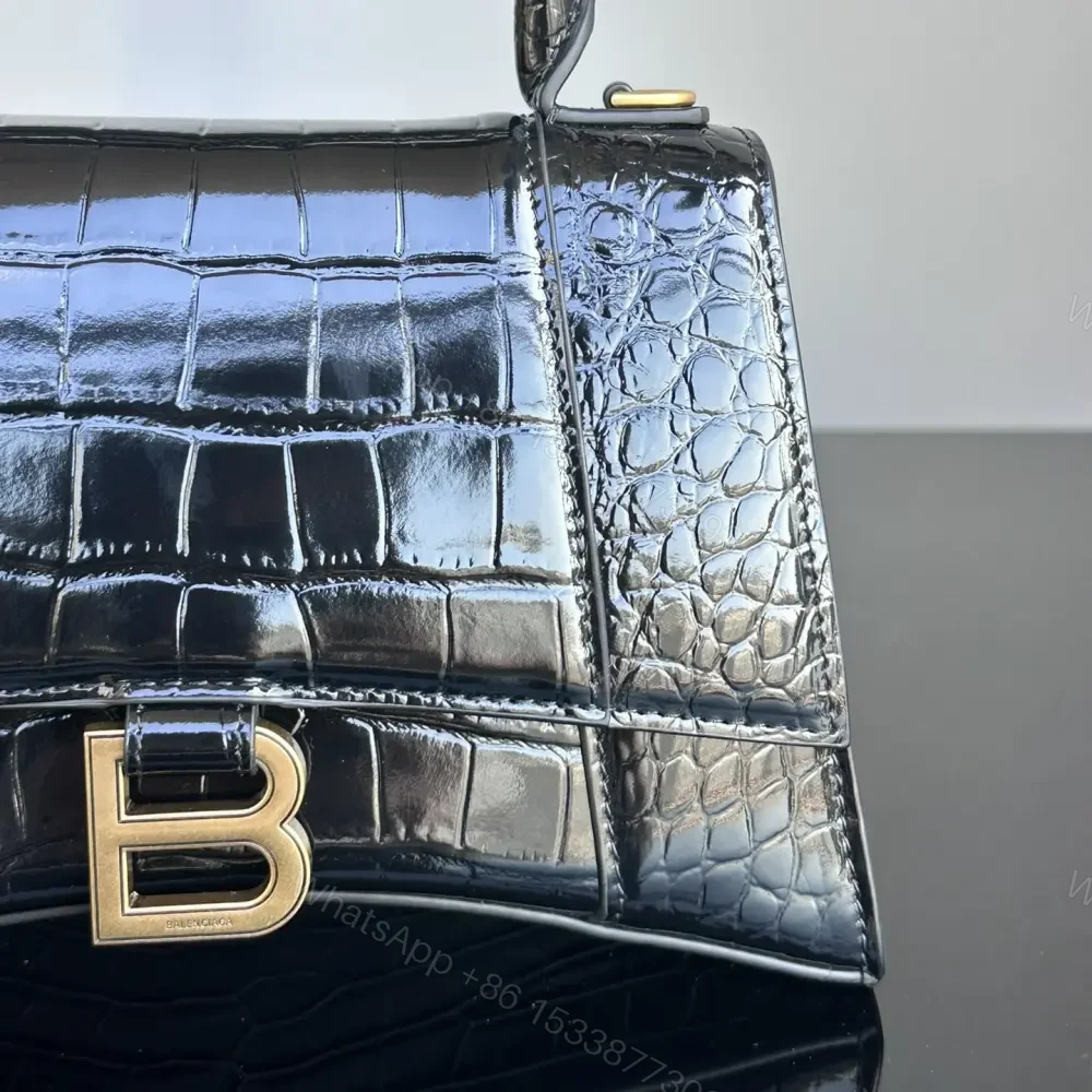 View 4 of 高仿BalenciagaHourglass系列鱷魚皮沙漏包S