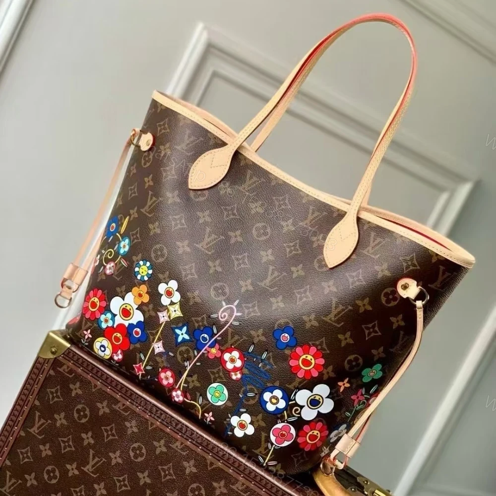 View 2 of Louis Vuitton X Takashi Murakami Neverfull MM Superflat Brown 32Cm