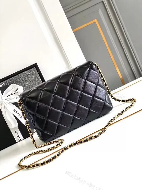 View 2 of Chanel-Inspired Quilted Flap Bag with Pearl Chain