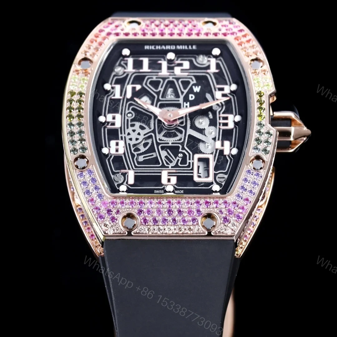 View 3 of Richard Mille RM67-01 Automatic Ultra Thin Skeleton Watch 38/48MM Barrel Case Digital Hour Markers Premium Edition RM-RM67-01-ULTRA-SKL-38