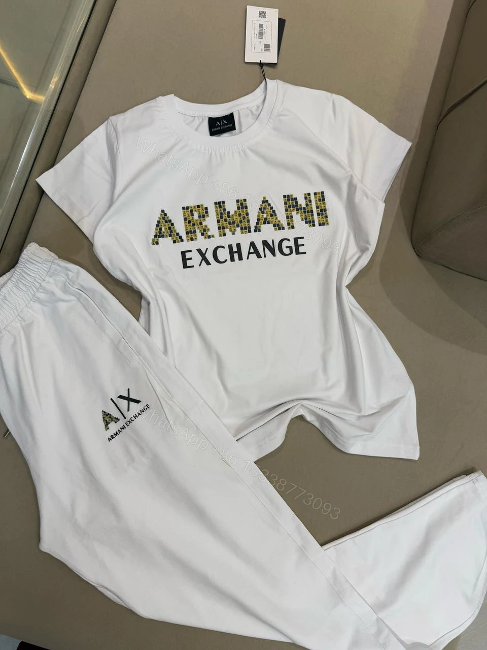 View 6 of ARMANI T-SHIRT WITH TRACK PANT PREMIUM CORD SETS FOR LADIES
