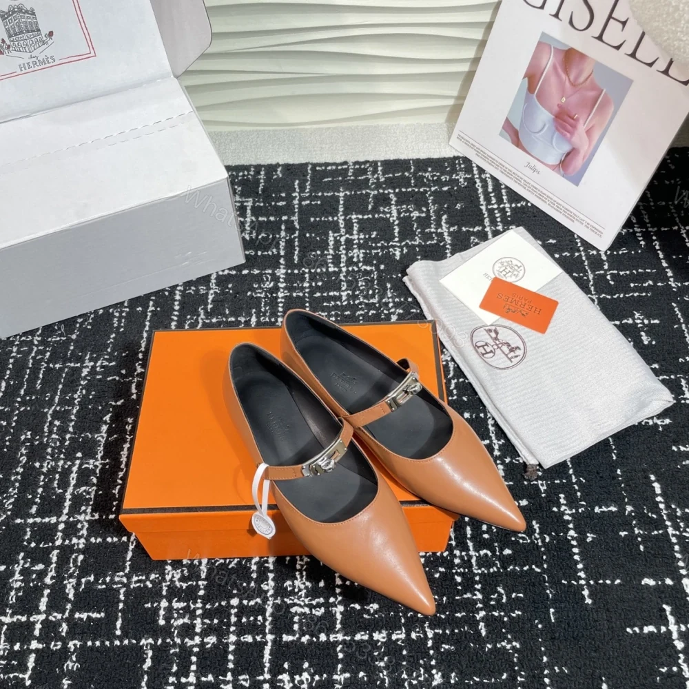 View 5 of 高仿Hermes*Kelly系列H251002Z04小牛皮休閒單鞋棕色免檢版