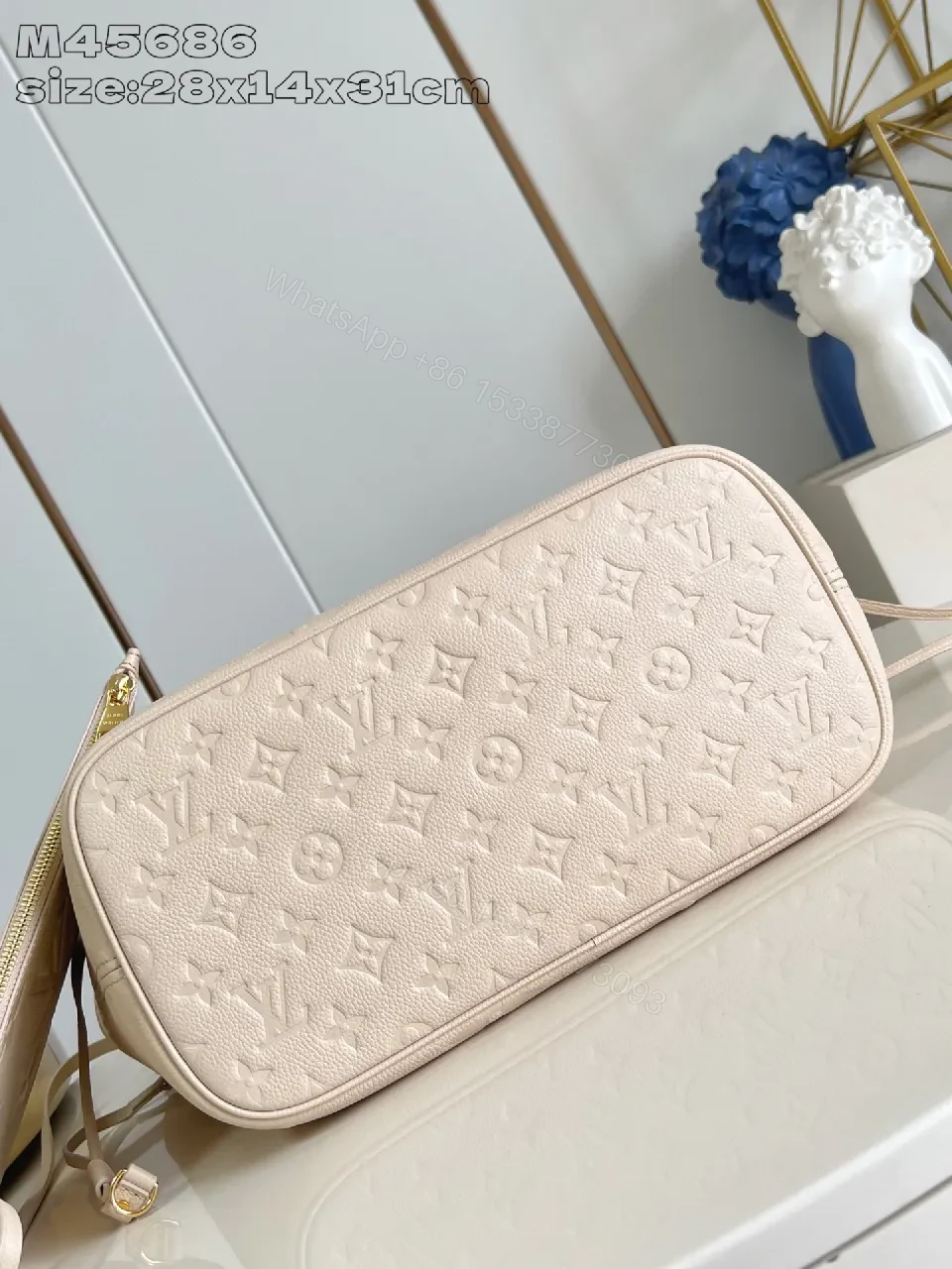 View 5 of Structured Tote: Monogram Texture, Pebbled Leather, Everyday Luxury