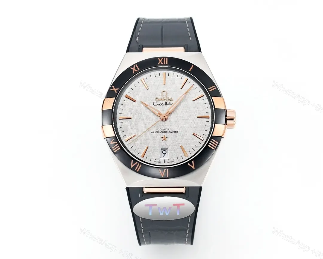 Omega Constellation Meteorite Series 5th Generation 41MM Watch Silver Dial Black Ceramic Bezel Rose Gold Accents — view 1